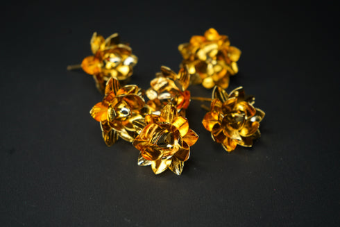 Pure Silver Golden Lotus Flowers 9.16g (Pack of 1)